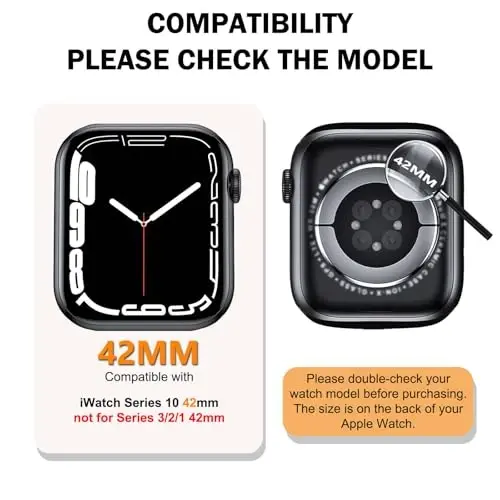BOTOMALL Compatible with Apple Watch Bumper Case 42mm Series 11(2025)/10 Soft Flexible TPU Thin Lightweight Protective Cover for iWatch [NO Front Screen Protector] - MODAZONE (1)