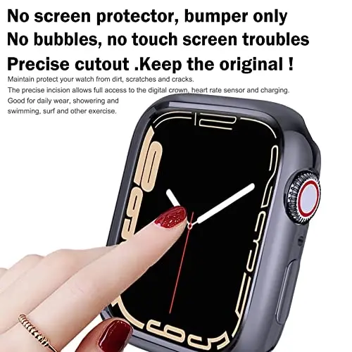 BOTOMALL Compatible with Apple Watch Bumper Case 44mm Series 6/5/4, SE 3/2/1 Soft Flexible TPU Thin Lightweight Protective Cover for iWatch [NO Front Screen Protector] - 1