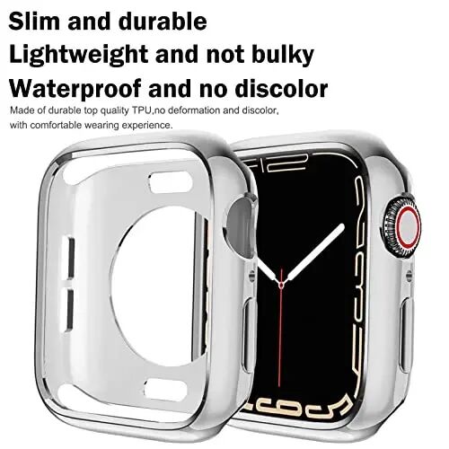 BOTOMALL Apple Watch Bumper Kılıfı ile Uyumlu 45mm Seri 9 Seri 8 Seri 7 Yumuşak Esnek TPU İnce Hafif Koruyucu iWatch Kapağı [Ön Ekran Koruyucu YOK] - 3