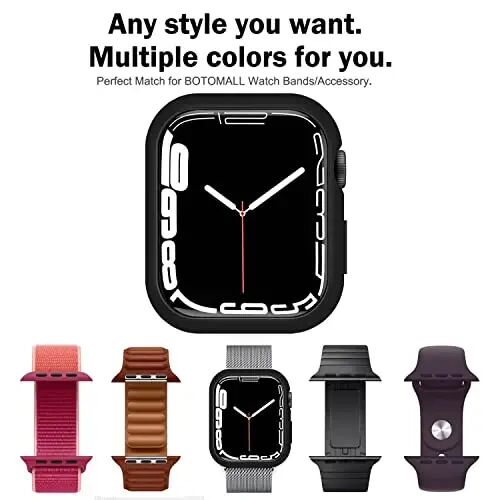 BOTOMALL Compatible with Apple Watch Bumper Case 45mm Series 9/8/7 Soft Flexible TPU Thin Lightweight Protective Cover for iWatch [NO Front Screen Protector] - 6