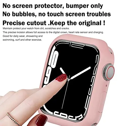 BOTOMALL Compatible with Apple Watch Bumper Case 45mm Series 9/8/7 Soft Flexible TPU Thin Lightweight Protective Cover for iWatch [NO Front Screen Protector] - 2