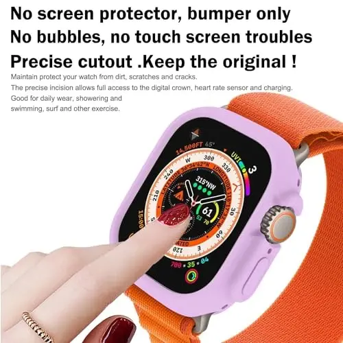 BOTOMALL Compatible with Apple Watch Bumper Case Ultra 3(2025)/Ultra 2 / Ultra 49mm Soft Flexible TPU Thin Lightweight Protective Cover for iWatch [NO Front Screen Protector] - 2