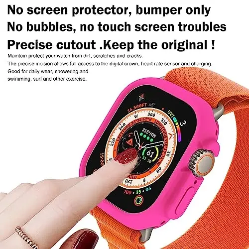 BOTOMALL Compatible with Apple Watch Bumper Case Ultra 3/2/1 49mm Soft Flexible TPU Thin Lightweight Protective Cover for iWatch [NO Front Screen Protector] - 2