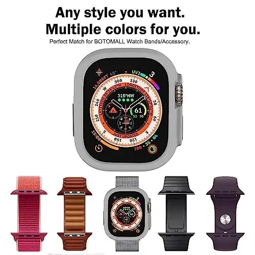 BOTOMALL Apple Watch Bumper Kılıfı ile Uyumlu Ultra 3(2025)/Ultra 2 / Ultra 49mm için Yumuşak Esnek TPU İnce Hafif Koruyucu Kapak iWatch için [Ön Ekran Koruyucu YOK] - 5