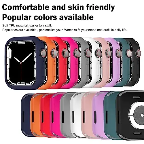 BOTOMALL Compatible with Apple Watch Bumper Case 44mm Series 6/5/4, SE 3/2/1 Soft Flexible TPU Thin Lightweight Protective Cover for iWatch [NO Front Screen Protector] - 3