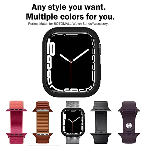 BOTOMALL Compatible with Apple Watch Bumper Case 41mm Series 9/8/7 Soft Flexible TPU Thin Lightweight Protective Cover for iWatch [NO Front Screen Protector] - 7