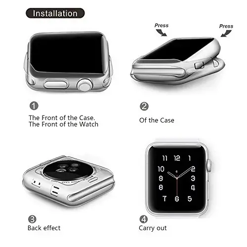 BOTOMALL Compatible with Apple Watch Bumper Case 40mm Series 6/5/4, SE 3/2/1 Soft Flexible TPU Thin Lightweight Protective Cover for iWatch [NO Front Screen Protector] - 3