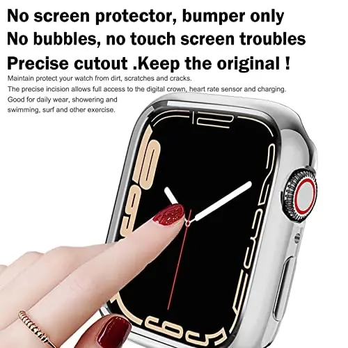 BOTOMALL Compatible with Apple Watch Bumper Case 41mm Series 9/8/7 Soft Flexible TPU Thin Lightweight Protective Cover for iWatch [NO Front Screen Protector] - BOTOMALL (1)