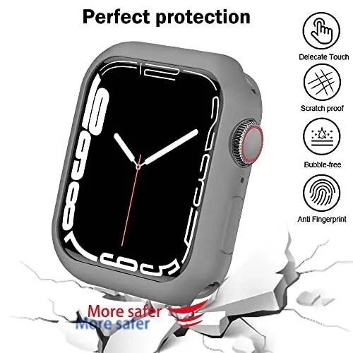 BOTOMALL Apple Watch Tampon Kılıfı 41mm Seri 9/8/7 ile Uyumlu Yumuşak Esnek TPU İnce Hafif Koruyucu iWatch Kılıfı [Ön Ekran Koruyucu Yok] - 5