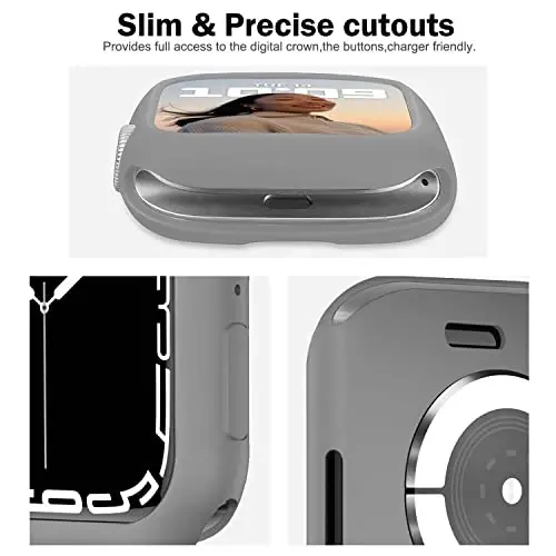 BOTOMALL Compatible with Apple Watch Bumper Case 41mm Series 9/8/7 Soft Flexible TPU Thin Lightweight Protective Cover for iWatch [NO Front Screen Protector] - 3