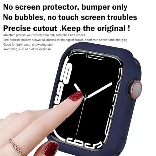 BOTOMALL Compatible with Apple Watch Bumper Case 42mm Series 11/10 Soft Flexible TPU Thin Lightweight Protective Cover for iWatch [NO Front Screen Protector] - BOTOMALL (1)