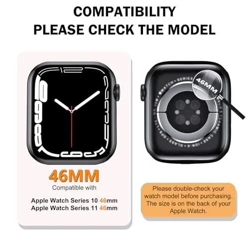 BOTOMALL Compatible with Apple Watch Bumper Case 46mm Series 11(2025)/10 Soft Flexible TPU Thin Lightweight Protective Cover for iWatch [NO Front Screen Protector] - 6