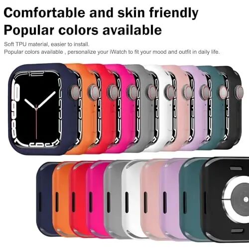 BOTOMALL Apple Watch Tampon Kılıfı ile Uyumlu 44mm Seri 6/5/4, SE 3/2/1 Yumuşak Esnek TPU İnce Hafif Koruyucu Kapak iWatch için [Ön Ekran Koruyucu Yok] - 4