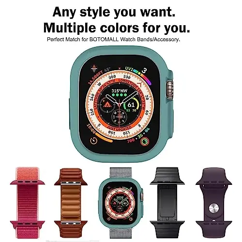 BOTOMALL Compatible with Apple Watch Bumper Case Ultra 3(2025)/Ultra 2 / Ultra 49mm Soft Flexible TPU Thin Lightweight Protective Cover for iWatch [NO Front Screen Protector] - 5