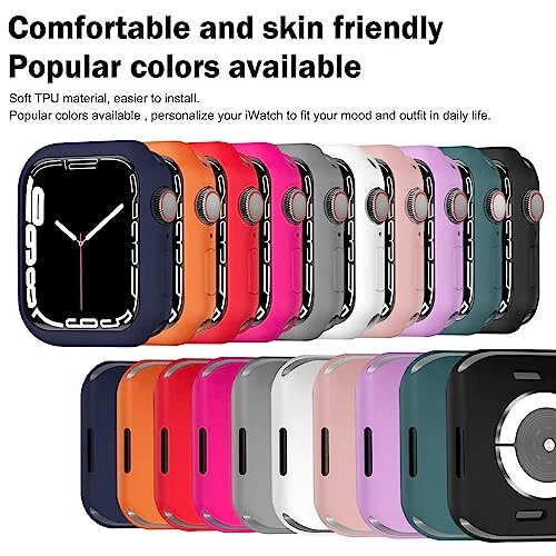 BOTOMALL Compatible with Apple Watch Bumper Case 41mm Series 9 Series 8 Series 7 Soft Flexible TPU Thin Lightweight Protective Cover for iWatch [NO Front Screen Protector] - 4
