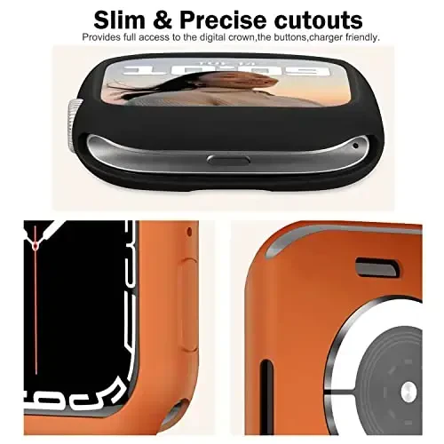 BOTOMALL Compatible with Apple Watch Bumper Case 41mm Series 9/8/7 Soft Flexible TPU Thin Lightweight Protective Cover for iWatch [NO Front Screen Protector] - 3