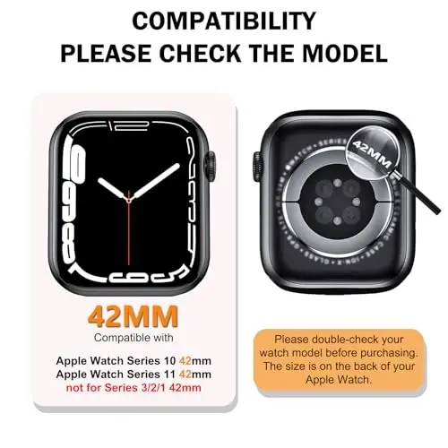 BOTOMALL Compatible with Apple Watch Bumper Case 42mm Series 11(2025)/10 Soft Flexible TPU Thin Lightweight Protective Cover for iWatch [NO Front Screen Protector] 