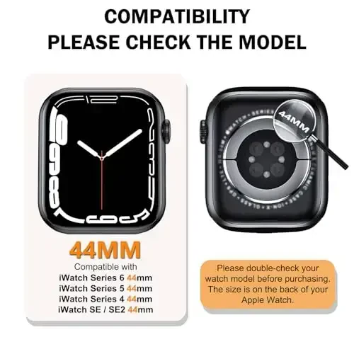 BOTOMALL Compatible with Apple Watch Bumper Case 44mm Series 6/5/4, SE 3/2/1 Soft Flexible TPU Thin Lightweight Protective Cover for iWatch [NO Front Screen Protector] - 1