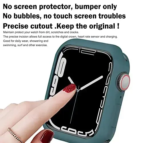 BOTOMALL Compatible with Apple Watch Bumper Case 45mm Series 9/8/7 Soft Flexible TPU Thin Lightweight Protective Cover for iWatch [NO Front Screen Protector] - MODAZONE (1)
