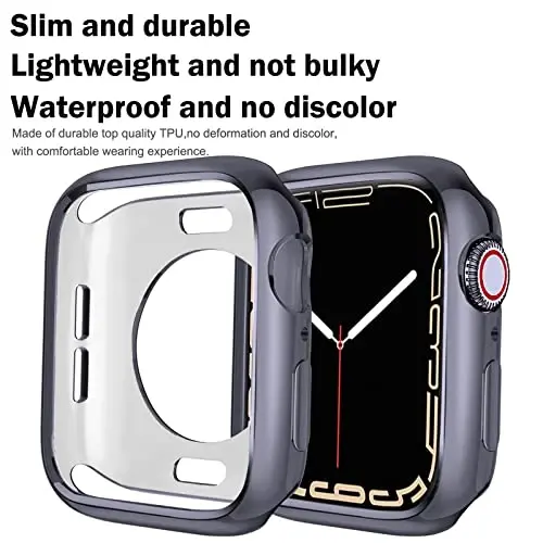 BOTOMALL Compatible with Apple Watch Bumper Case 45mm Series 9/8/7 Soft Flexible TPU Thin Lightweight Protective Cover for iWatch [NO Front Screen Protector] - 4