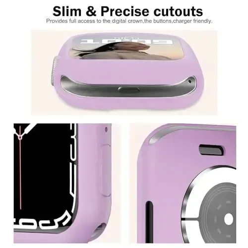BOTOMALL Compatible with Apple Watch Bumper Case 45mm Series 9/8/7 Soft Flexible TPU Thin Lightweight Protective Cover for iWatch [NO Front Screen Protector] - 3