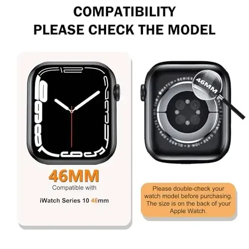 BOTOMALL Compatible with Apple Watch Bumper Case 46mm Series 11(2025)/10 Soft Flexible TPU Thin Lightweight Protective Cover for iWatch [NO Front Screen Protector] - MODAZONE (1)