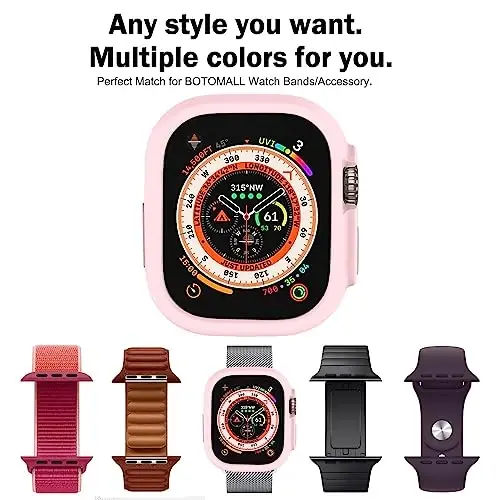 BOTOMALL Compatible with Apple Watch Bumper Case Ultra 2 / Ultra 49mm Soft Flexible TPU Thin Lightweight Protective Cover for iWatch [NO Front Screen Protector] - 5