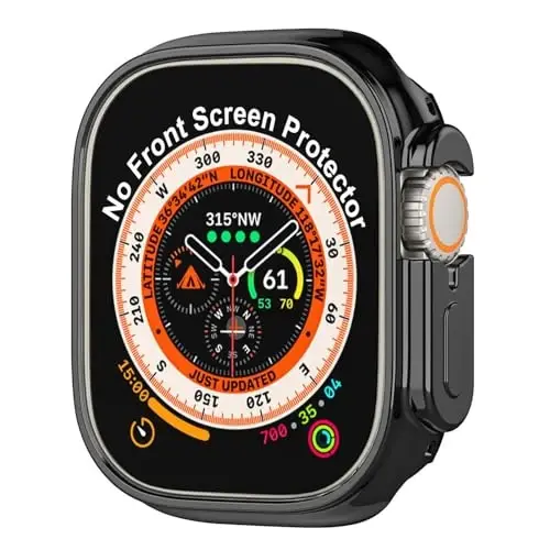 BOTOMALL Compatible with Apple Watch Bumper Case Ultra 2 / Ultra 49mm Soft Flexible TPU Thin Lightweight Protective Cover for iWatch [NO Front Screen Protector] 