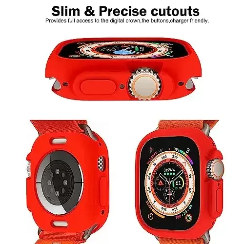 BOTOMALL Compatible with Apple Watch Bumper Case Ultra 3(2025)/Ultra 2 / Ultra 49mm Soft Flexible TPU Thin Lightweight Protective Cover for iWatch [NO Front Screen Protector] - 3