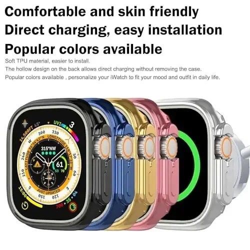 BOTOMALL Compatible with Apple Watch Bumper Case Ultra 3(2025)/Ultra 2 / Ultra 49mm Soft Flexible TPU Thin Lightweight Protective Cover for iWatch [NO Front Screen Protector] - 6