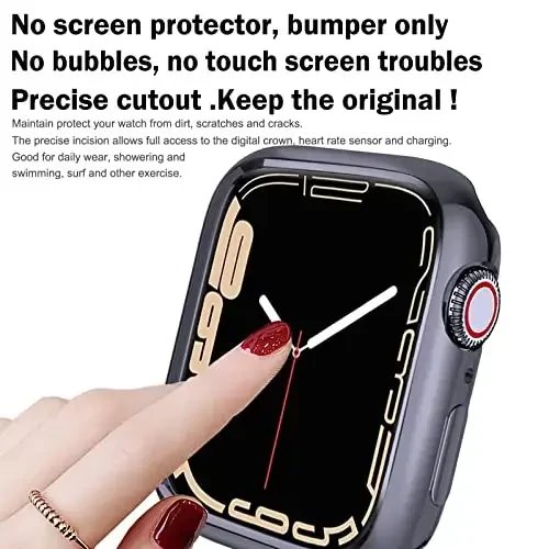 BOTOMALL Совместим с Apple Watch Bumper Case 41мм Series 9/8/7 Мягкий Гибкий TPU Тонкий Легкий Защитный Чехол для iWatch [БЕЗ Защитной Пленки] - MODAZONE