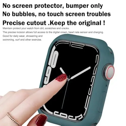BOTOMALL Совместим с Apple Watch Bumper Case 41mm Series 9/8/7 Мягкий гибкий ТПУ Тонкий легкий защитный чехол для iWatch [БЕЗ защитной пленки] - BOTOMALL (1)
