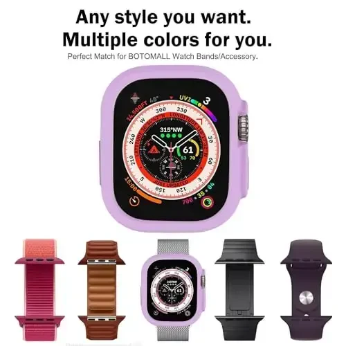 BOTOMALL Compatible with Apple Watch Bumper Case Ultra 3(2025)/Ultra 2 / Ultra 49mm Soft Flexible TPU Thin Lightweight Protective Cover for iWatch [NO Front Screen Protector] - 5