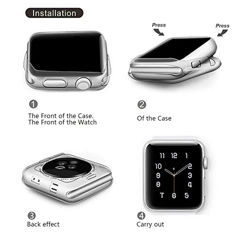 BOTOMALL Совместимый с Apple Watch бампер для 44 мм серии 6 5 4 SE Мягкий гибкий TPU тонкий легкий защитный чехол для iWatch [без защитной пленки для экрана] - 7