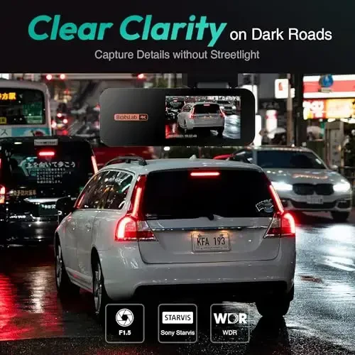 BOTSLAB 4K Dash Cam Old va Orqa, 170° Ultra Keng Dashcam ADAS bilan, Tungi Koʻrish, 24/7 Parklash rejimi, Sony IMX415 Sensor, WDR, Bepul 64GB SD Karta, 5G/2.4G WiFi, Oʻrnatilgan GPS, Doimiy Yozuv - 4
