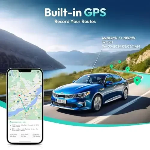 BOTSLAB 4K Oldingi va Orqa Dash Cam, 170° Ultra Keng Dashcam ADAS bilan, Kechasi Ko'rish, 24/7 To'xtash Rejimi, Sony IMX415 Sensori, WDR, Bepul 64GB SD Karta, 5G/2.4G WiFi, O'rnatilgan GPS, Tsiklik Yozuv - 1