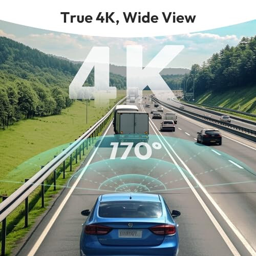 BOTSLAB 4K Ön ve Arka Ön Kamera, 170° Ultra Geniş Ön Kamera, ADAS, Gece Görüşü, 7/24 Park Modu, Sony IMX415 Sensörü, WDR, Ücretsiz 64GB SD Kart, 5G/2.4G WiFi, Dahili GPS, Döngü Kaydı - 1