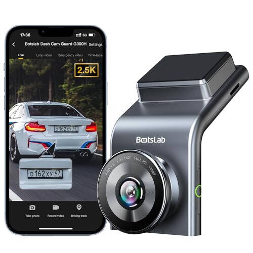 BOTSLAB Araç Dash Cam 2.5K, 140° Geniş Açı Araç Kamerası Ön, Renkli Gece Görüşü, Dahili WiFi GPS, 24 Saat Hareket Algılama Park Modu, WDR, Acil ve Döngü Kaydı (SD Kart Yok) - 1