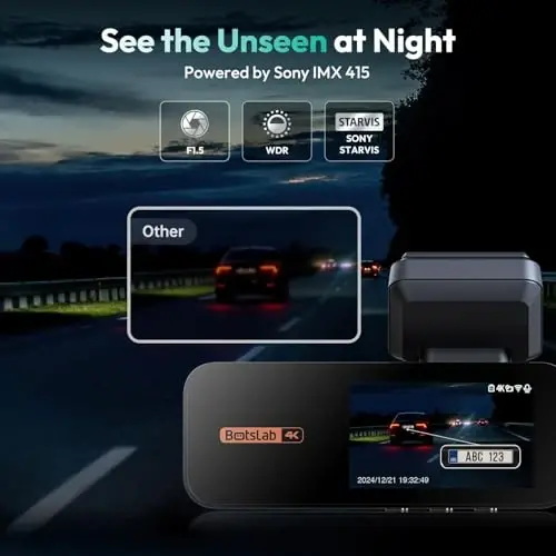BOTSLAB G980H 4K STARVIS Dash Cam Front and Rear, 64GB Card, Voice Control | 5.8GHz WiFi, Superior WDR Night Vision, 24H Parking Mode, ADAS, App Control, Built-in GPS, Loop Recording, Supercapacitor - 6