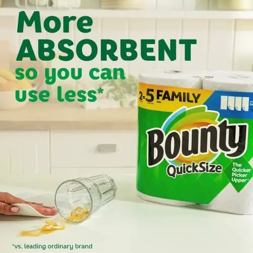 Bounty Paper Towels Quick Size, White, 16 Family Rolls = 40 Regular Rolls - PROCTER & GAMBLE (P&G-2) (1)