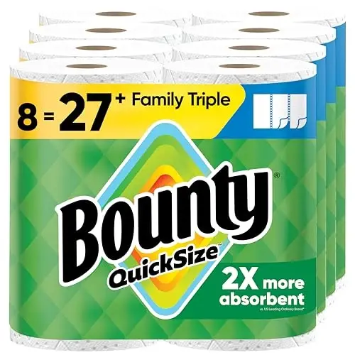 Bounty Quick-Size Kağıt Havlu, Beyaz, 8 Aile Boyu Üçlü Rulo = 27 Standart Rulo - 3