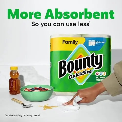 Bounty Quick Size Paper Towels, White, 8 Family Rolls - 4