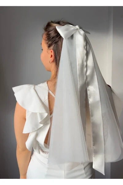 Bow Bridal Veil Bridal Cap Velet Bridal Cap, Wedding Hat Velet - BRIDE GLIM