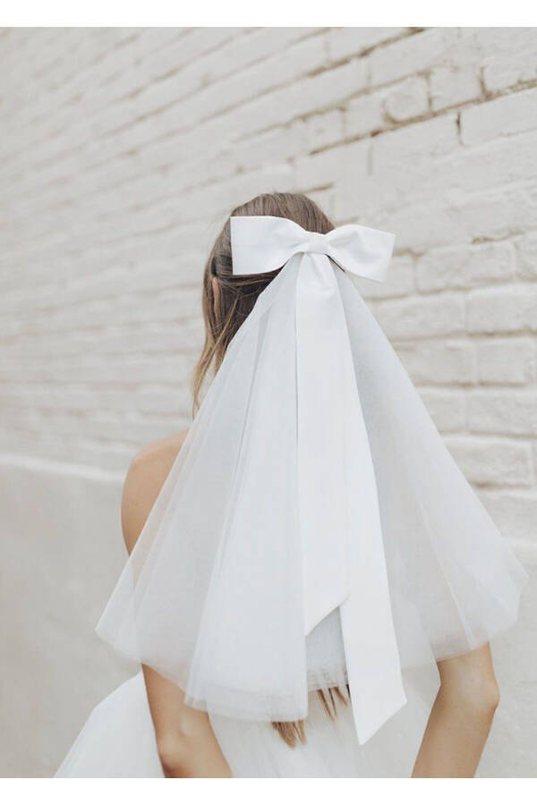 Bow Bridal Veil Bridal Cap Velet Bridal Cap, Wedding Hat Velet - 8