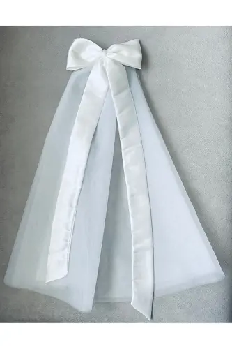 Bow Bridal Veil Bridal Cap Velet Bridal Cap, Wedding Hat Velet - 4