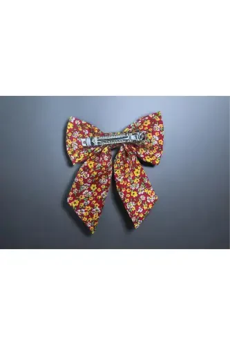 BOW CLIP-RED YELLOW - MRS CROWN (1)