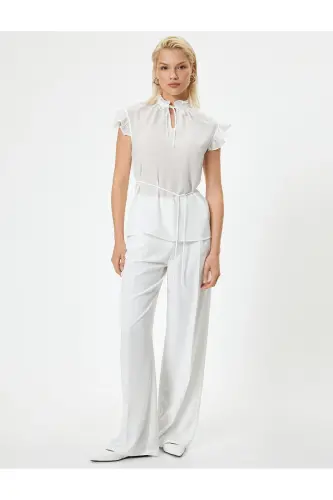 Bow Detailed Blouse Ruffled Short Sleeved - KOTON (1)