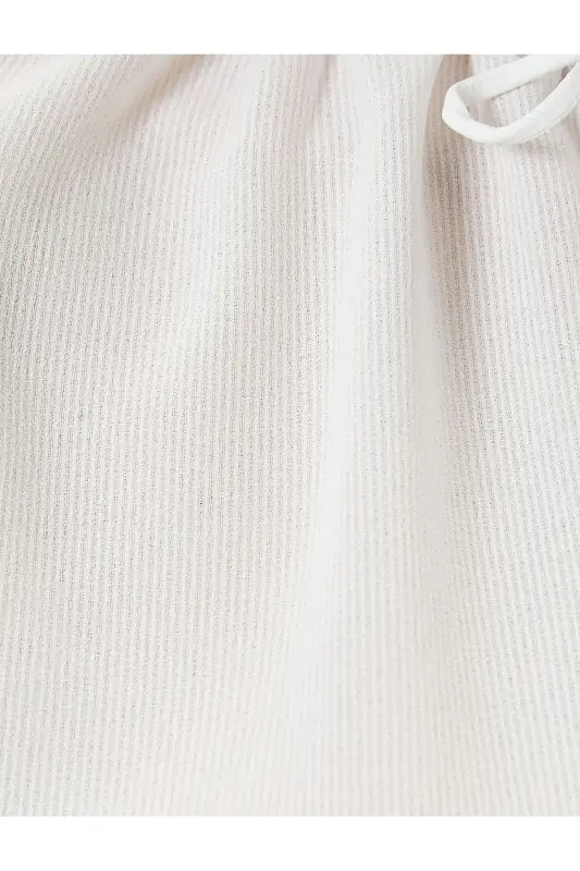 Bow Detailed Blouse Ruffled Short Sleeved - 6