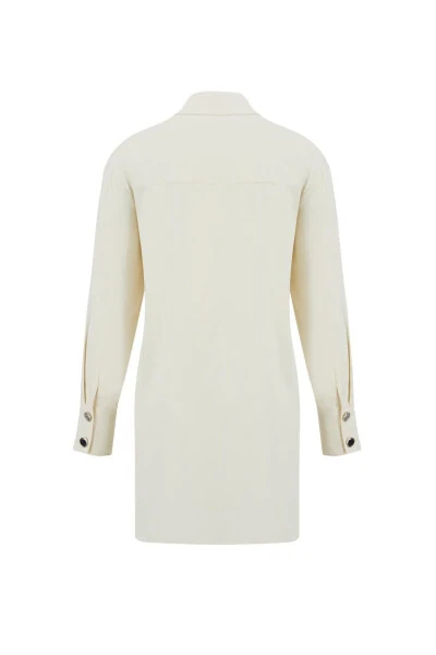 Bow Detailed Natural Fabric Tunic 24k4300 Moonstone - ARMINE (1)