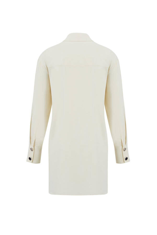 Bow Detailed Natural Fabric Tunic 24k4300 Moonstone - 2